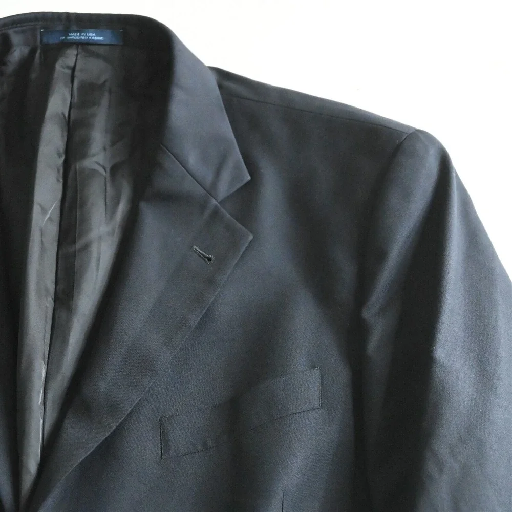 Joseph Abboud 46R Navy Blue USA Made‎ 100% Wool Mens Blazer Jacket Sport Coat